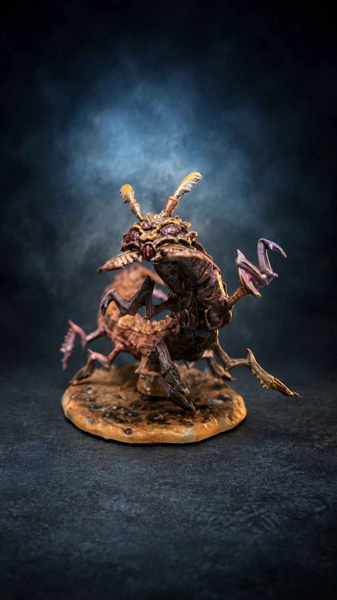 Hand-painted ankheg miniature, front view