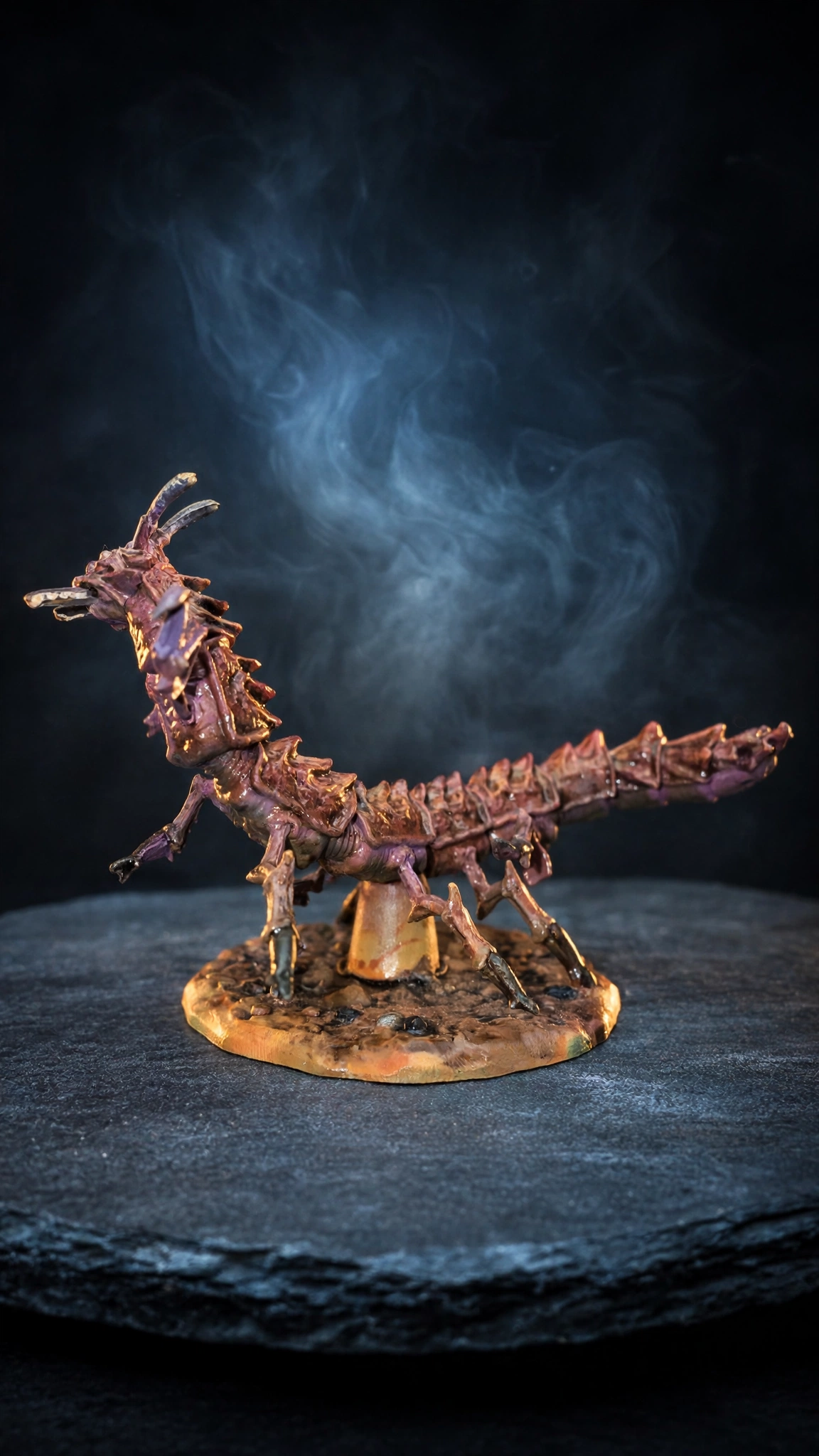 Hand-painted ankheg miniature, rear view