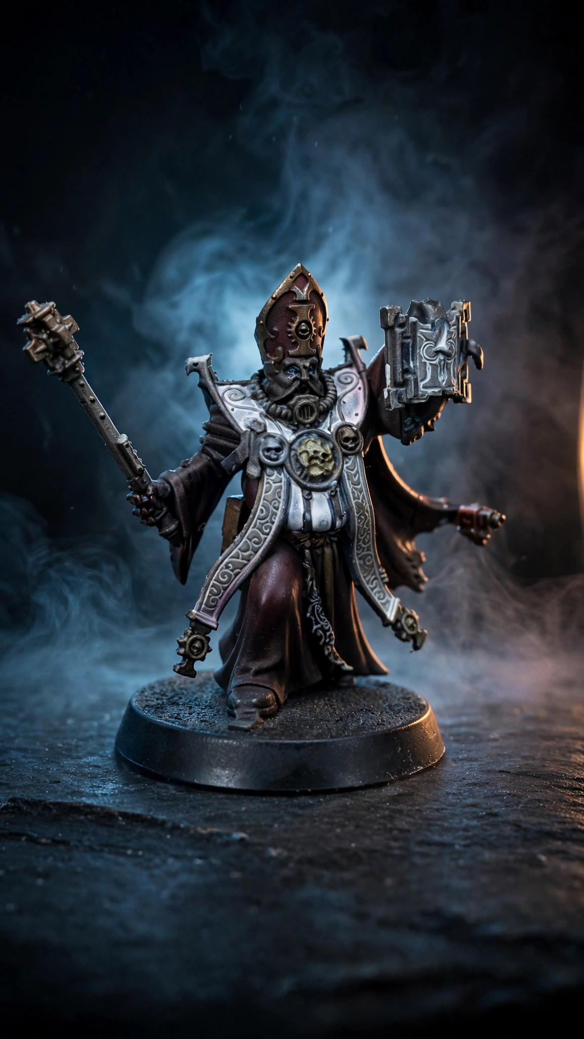 Hand-painted Ministorum Priest miniature, side view