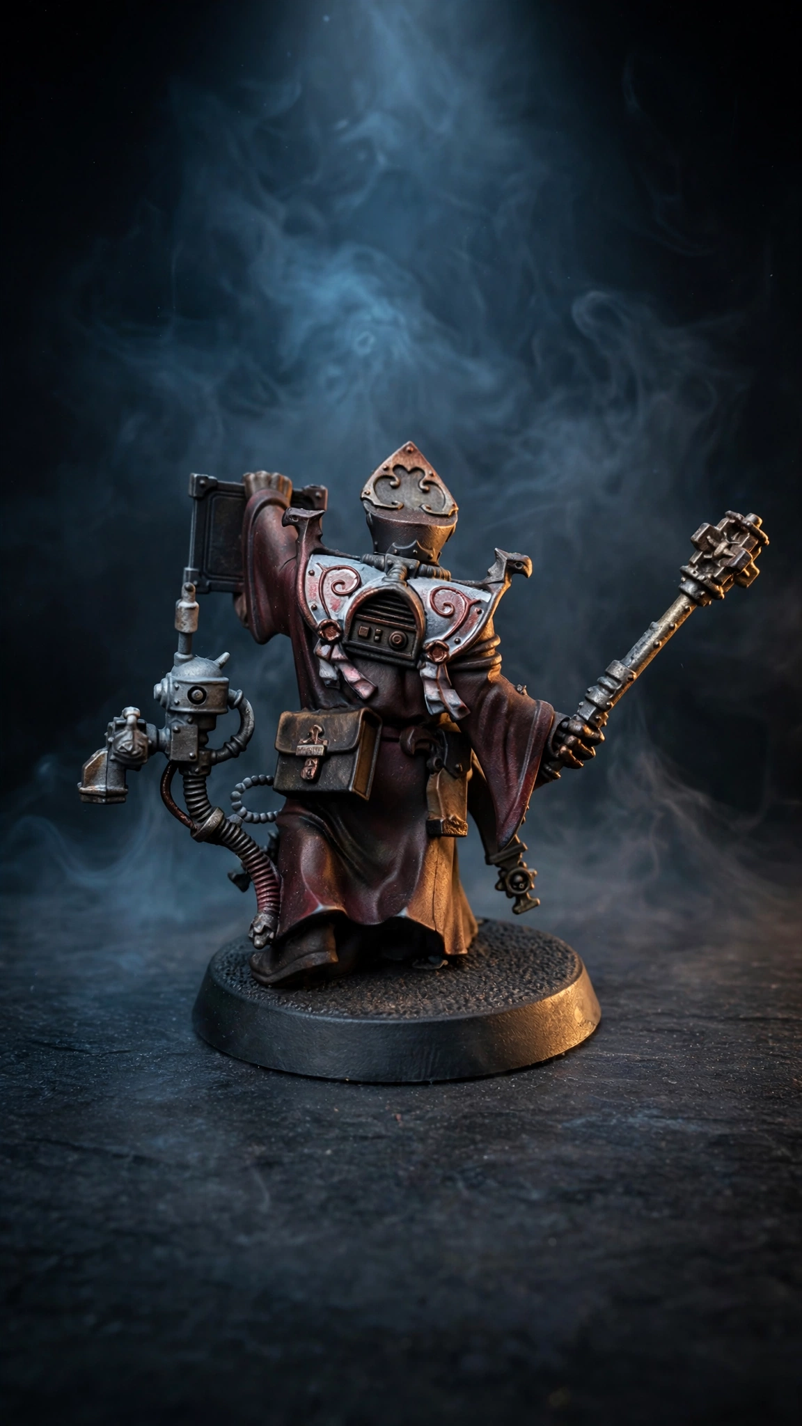 Hand-painted Ministorum Priest miniature, rear view